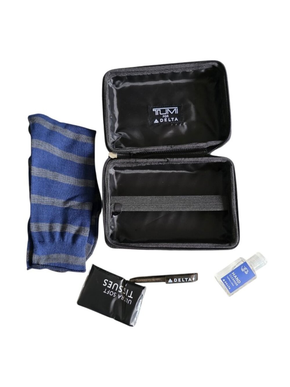 TUMI Delta Amenity Travel Bag Hard Shell Toiletry Kit Case Black 7"x5"x2.5"
